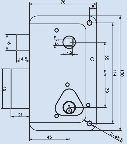 Surface Mount Iron Rim Door Lock with OEM Finish Installation Surface Mounted