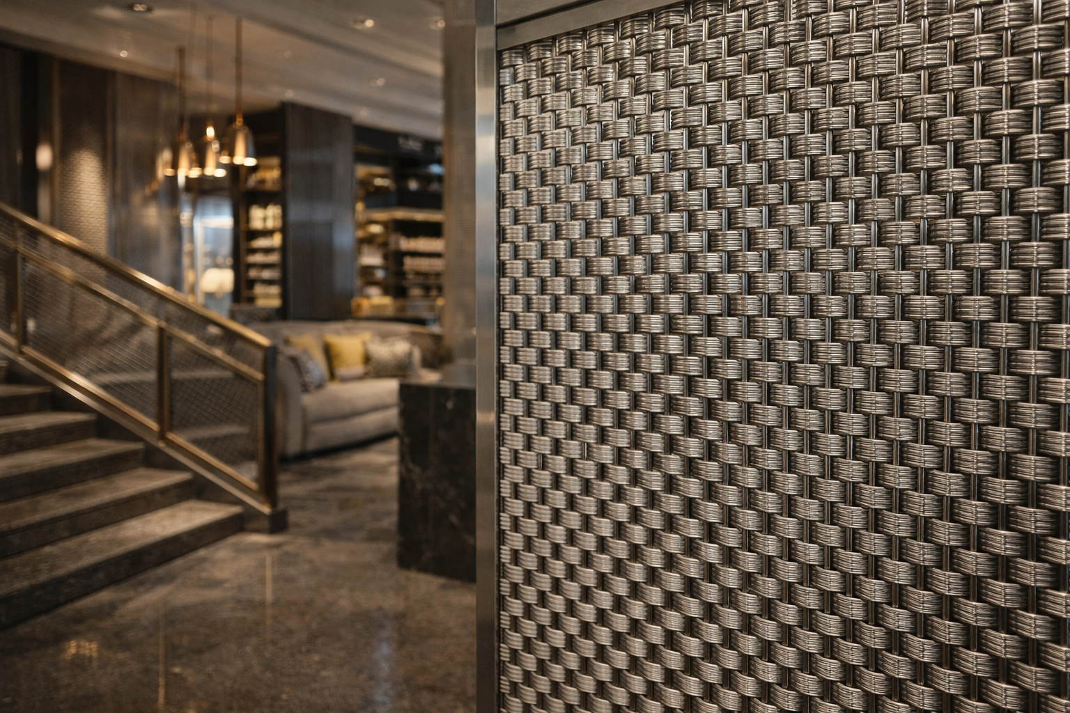 Corrosion Resistant High Strength Woven Structure Stainless Steel Decorative Mesh