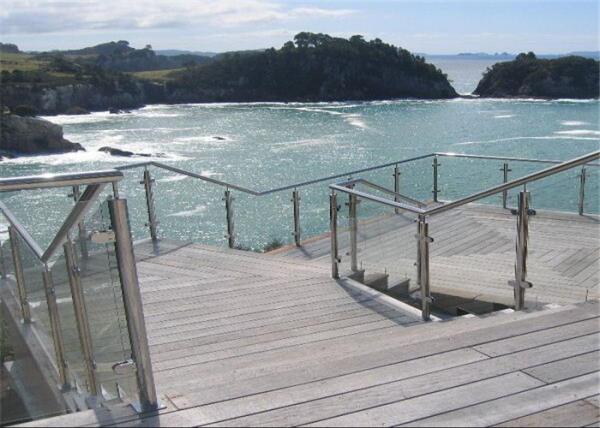 Tempered Glass Railings Stainless Steel Glass Balustrade Posts For Terrace