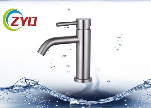 SS Material Water Tap For Washbasin , Desk Mounted Single Handle Kitchen Faucet