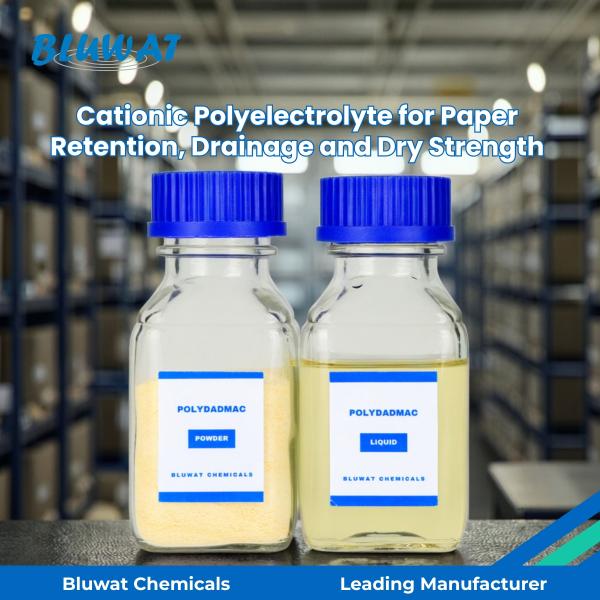 Polímero de amonio cuaternario polielectrolito catiónico para retención, drenaje y resistencia en seco del papel | Bluwat Chemicals