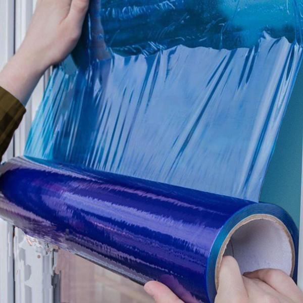 Easy Removal Blue 50 Microns PE Protection Film For Glass And Aluminium Profile Frame