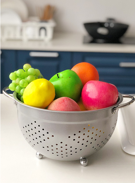 Handheld Rustproof 0.5kg Steel Fruit Basket Powder Coating