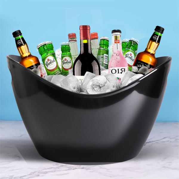 8L LED Acrylic Plastic Ice Bucket Modern Design Style for Party Bar Buckets Tongs Type