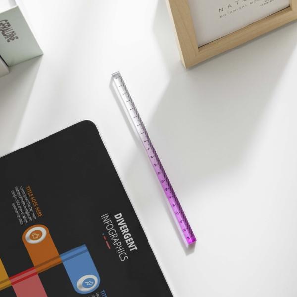 School Creative Stationery Gradient Color Acrylic Transparent Cubic Ruler