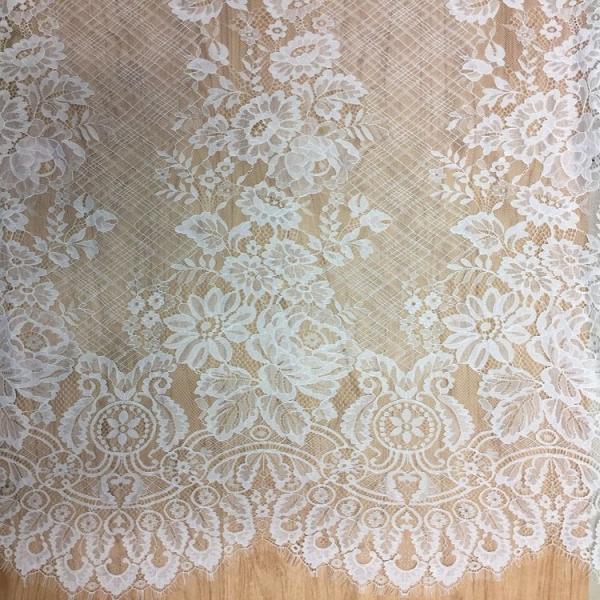 150cm * 300cm  2017  New Fashion Bridal Eyelash Lace Fabric  in Ivory  color