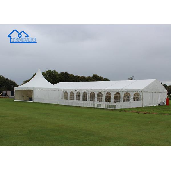 Clear-Span Family Party Marquee Tents Reinforced Alloy Frame Fire-Retardant PVC Extended Canopy Structure