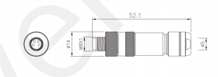 IP67 3/4pin M8 прямая мужская металлическая смонтированная розетка с винтовым терминалом