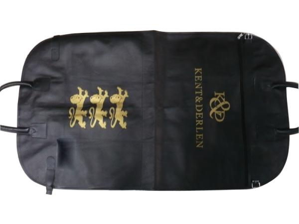Kd 100g Unwoven Fabric Snap Fastener Closure Garment Dress Bag With Leather Handle