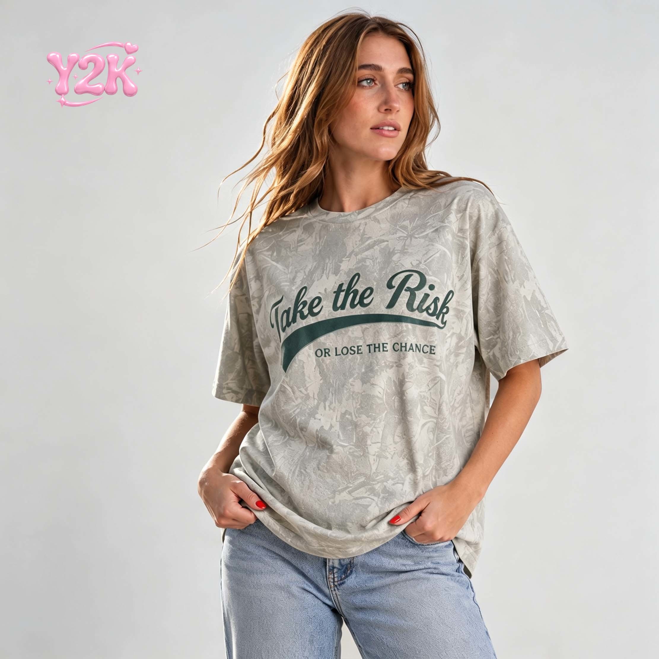 Custom Women's Camo Puff Print Oversized T Shirt