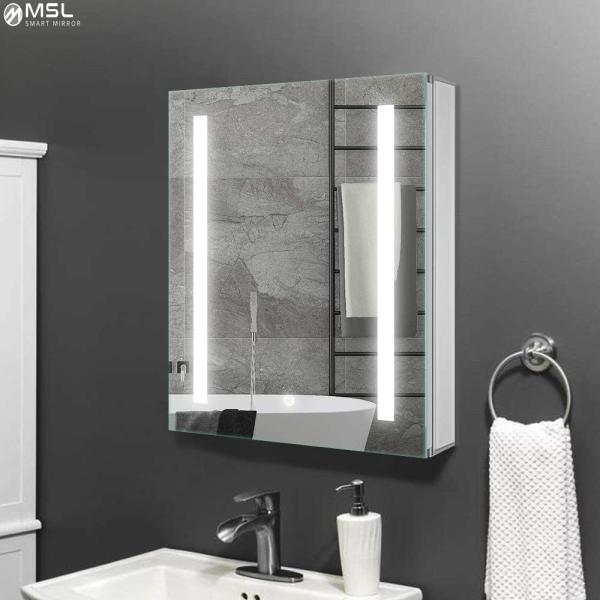 Big LED Medicine Cabinet Square Aluminum Mirror Cabinet Antique