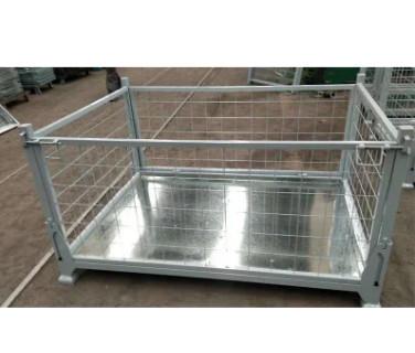 Powder Coated Steel Stillage Pallet Cage 800mm Depth Foldable