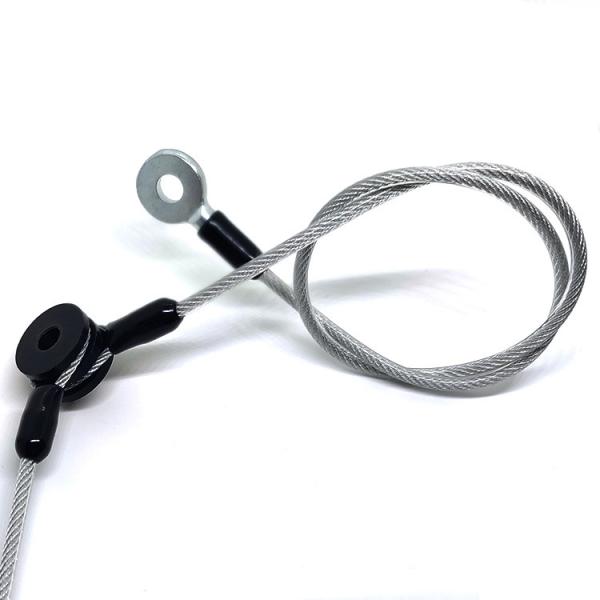 O PVC feito sob encomenda dos conjuntos da corda de fio revestiu Lanyard Cable Tether Safety Strap transparente