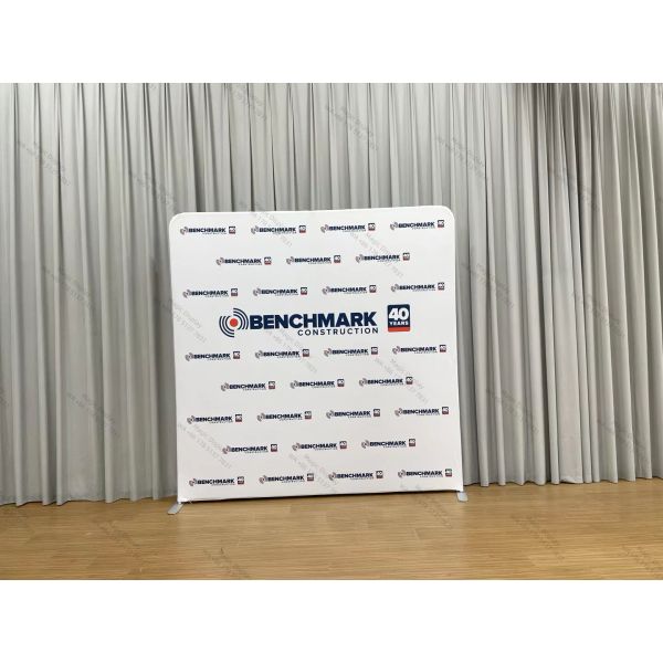 Custom Media Wall Backdrop Banners Stretch Tension Fabric Backdrop Trade Show Banner Display