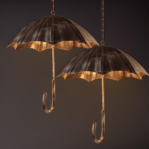 Retro creative umbrella lamp wind industrial loft do the old wrought iron chandelier（WH-VP-148)