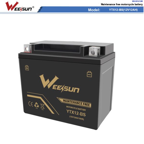 12v 12ah Gel Lead Acid Motorcycle Battery Ytx12 Bs Maintenance Free