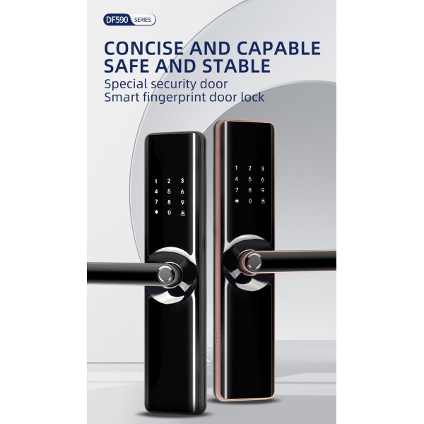 YAGU Smart Office Secure RFID Key Card Lock Digital Door Lock with Keyless Key Cylinder for Wood Doors for Hotel TTlock&TUYA