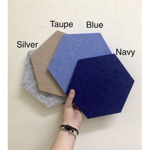 Eco Friendly PET Modern Hexagon Acoustic Wall Panels Sound Absorbing Flame Retatdant