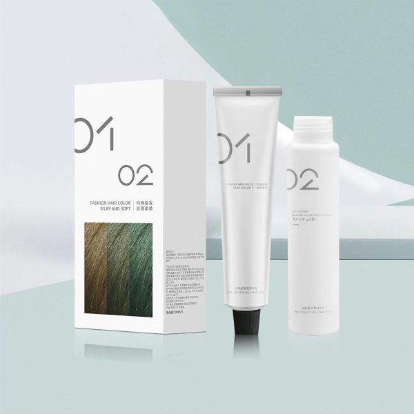 Kit de crème colorante pour cheveux à domicile sans ammoniaque avec crème pré-oxydante