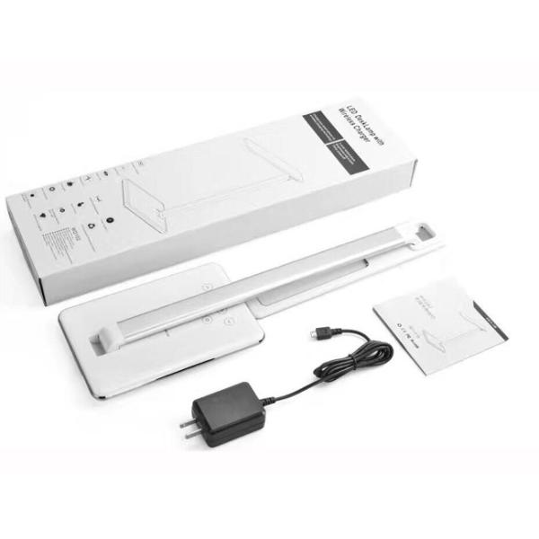 Foldable Wireless Qi Charging Desk Lamp , Office Home Reading Touch Dimmer Lamps