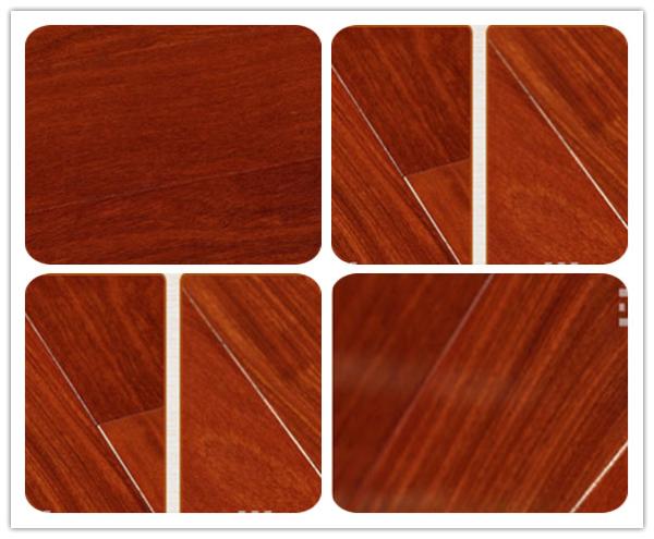 high gloss cumaru flooring in mahogany color stain