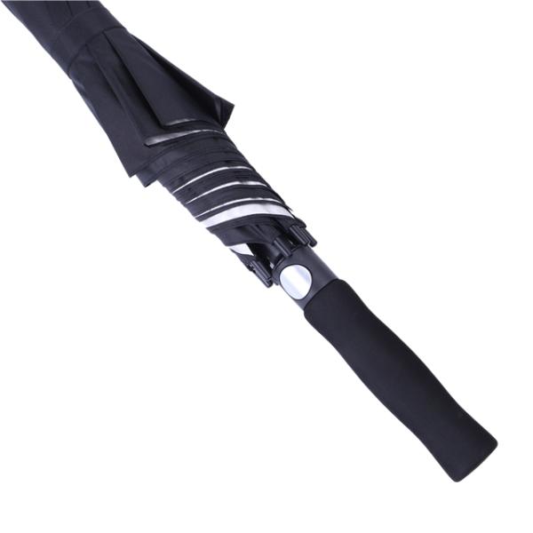 Straight Pattern Golf Size Rain Umbrella with EVA Soft Handle and Silver Coating