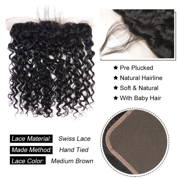 Las extensiones malasias del pelo de la onda de agua/el cabello humano de la Virgen lía para Ladys