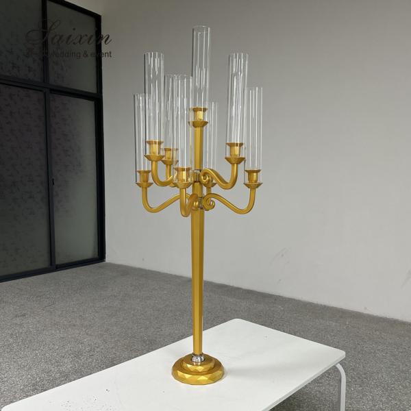 3 рука 9 рука кристаллическая канделябра свадьба черное стекло свадебный стол 110 см