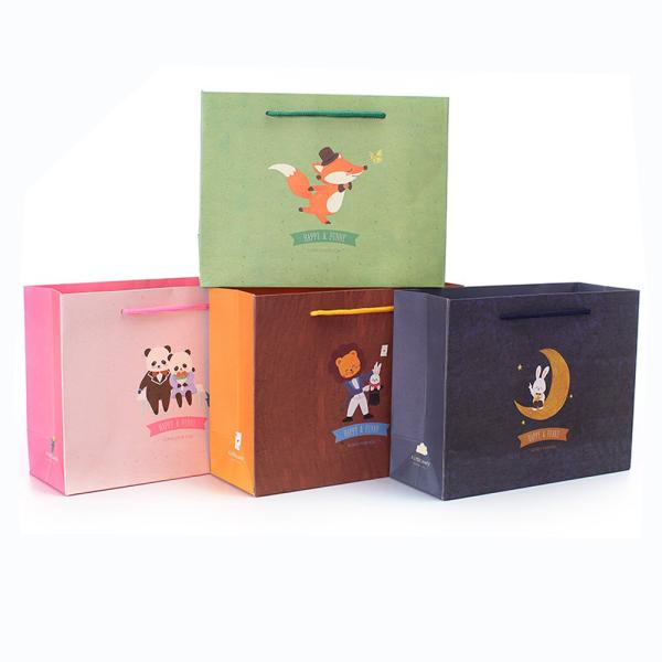 Черный белый коричневый бумажные пакеты для покупок с ручками