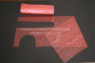 Red HDPE / LDPE Plastic Disposable Kitchen Aprons With 800x1200mm Size