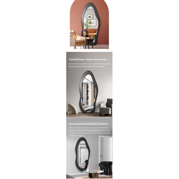 60x160cm Wooden Frame Freestanding Floor Mirror Black White