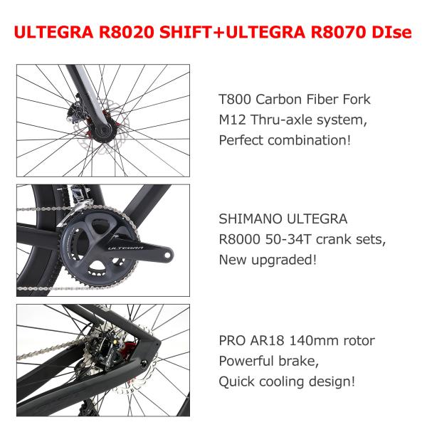 9kg Carbon Gravel Road Bike , Dark Red 54cm Frame Bike 22 Speed