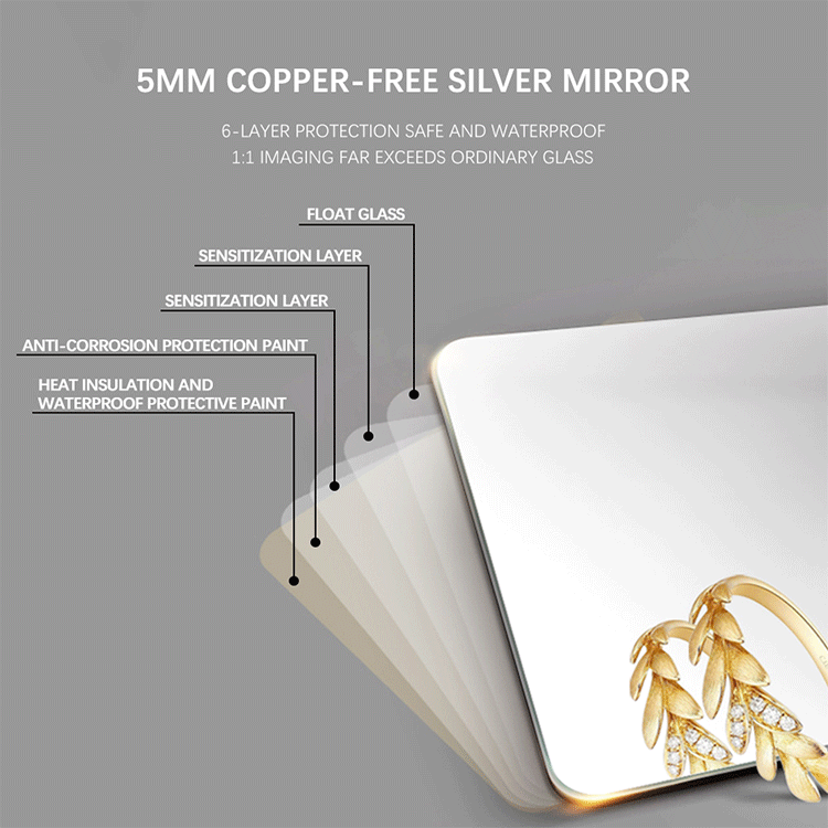 Aluminum Frame Retangular Full Length Dressing Mirror Explosion Proof Rectangular Wall Mirror