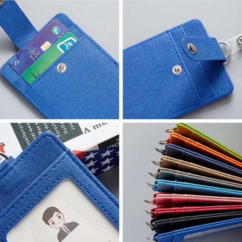 Faux Leather ID Identification Card Badge Holder Multifunctional Anti Slip ODM