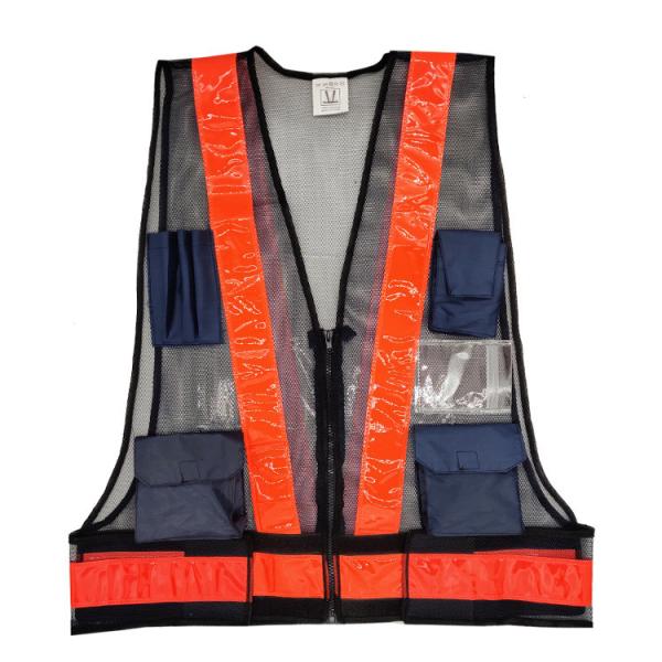 Vestes de sécurité à réflexion orange construction Veste à haute visibilité Fermeture à fermeture à glissière