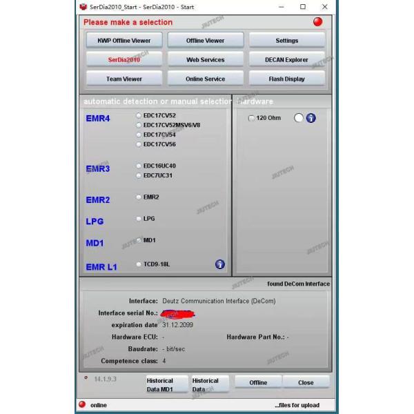 Pronto para usar Xplore Tablet +Deutz Communicator OBD Adaptador com SerDia Software para diagnóstico SerDia 2010