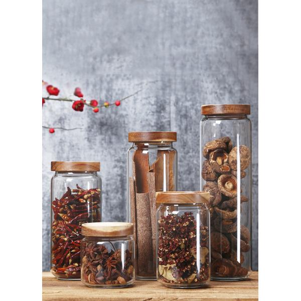 Acacia Lid Glass Containers for Food Storage Solutions