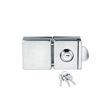 Glass door locks LC-008, stainless steel 304 plate, finishing satin or mirror