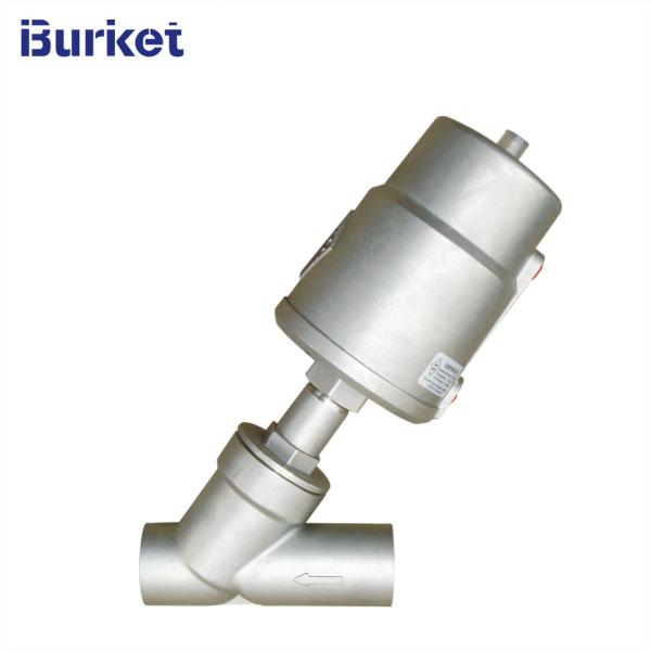 Pneumatic Stainless Steel Sanitary Thread Ends Right Angle Seat Valve With Stainless Steel Actuator