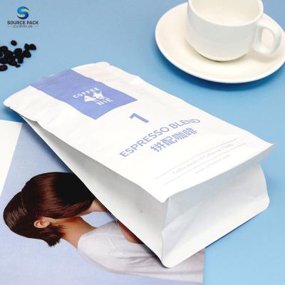 Kraft Paper Coffee Package Bag Flat Bottom Moisture Proof Zipper