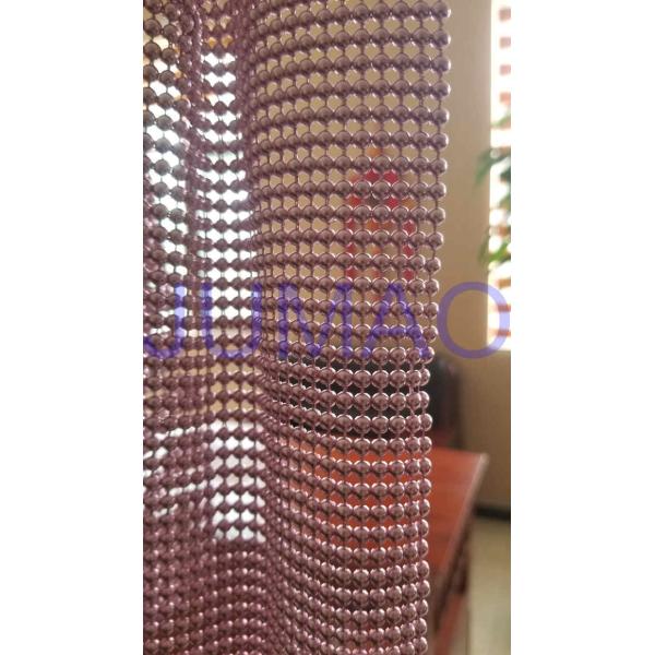 Pink Steel Ball Curtain , Architectural Decorative Ball Chain Beaded Curtain