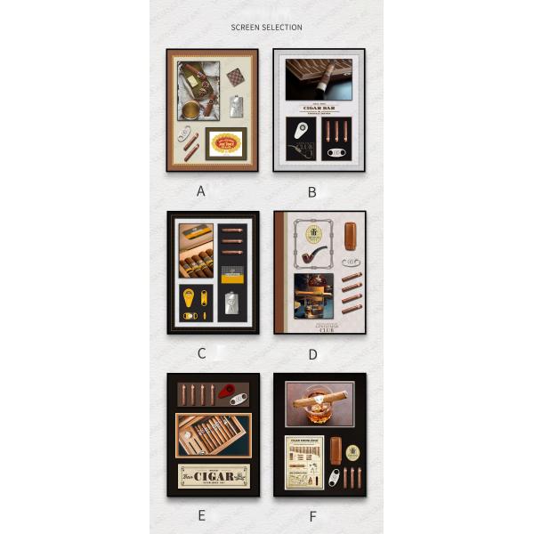 Post-modern Style 3D Artistic Cigar Painting Perfect for Coffee Shops and Restaurants