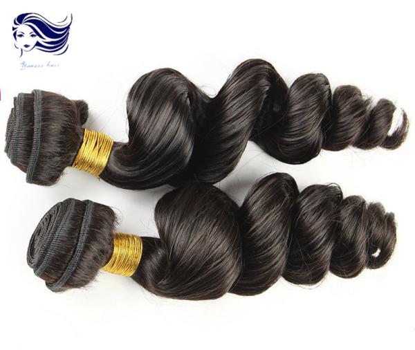 24 cabelos pretos naturais do Virgin de Remy do brasileiro do cabelo do Virgin da categoria 7A da polegada