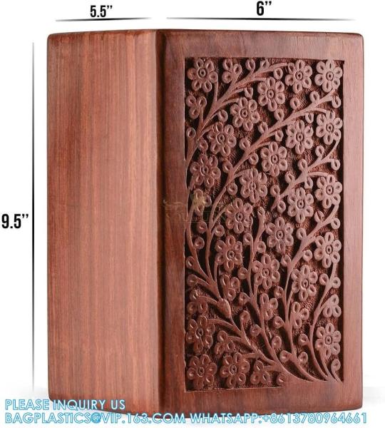 Cremation Urn For Human Ashes Adult Male/Female - Decorative Urns - Wooden Casket Urn - Funeral Burial Urns ​For Human