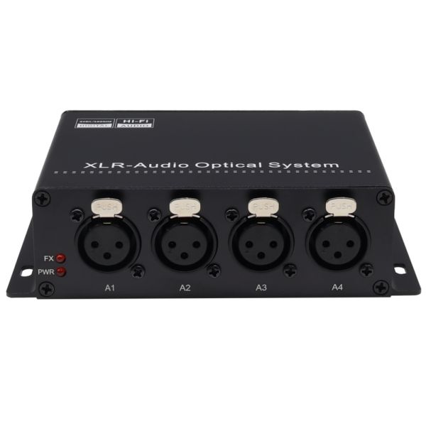 4CH Audio XLR Fiber Extender Unidirectional Analog Audio to Optical Converter