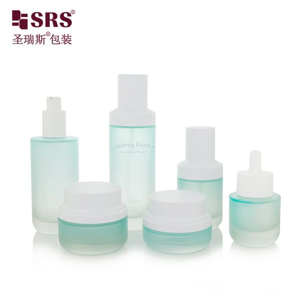 GL025 35ml 50ml 100ml 120ml Paint Custom Color Frosted Glass Bottle With Dropper Lotion Pump For Cosmetic