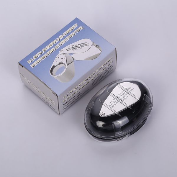 Pocket Folding With LED UV Light 10X Metal Illuminated Jewelry Magnifying Glass