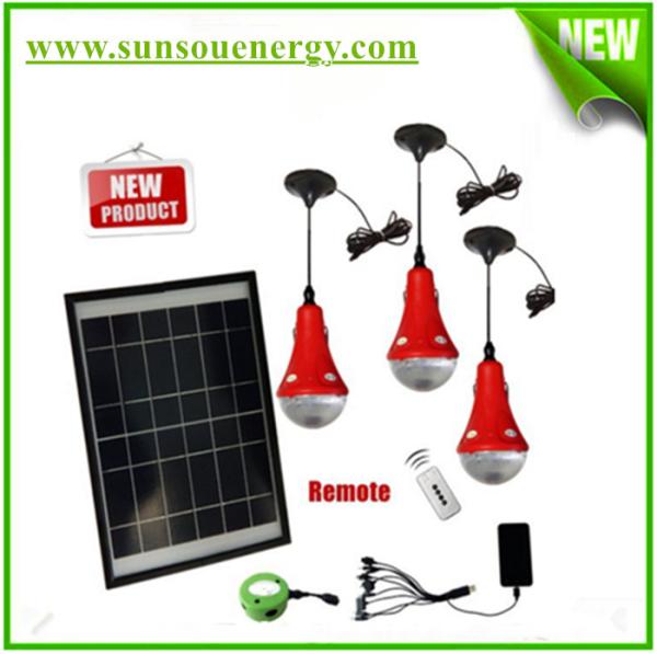 Rechargeable solar energy lamp, solar emergency hom lighting kits with remote controller
