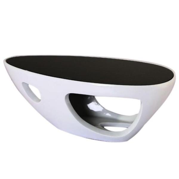 Modern Leisure living room Fiberglass Coffe tea table with glass on