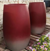 conception rouge-gradient extra-haute conique cylindrique fibre d'argile planteur léger durable peu d'entretien pot de fleurs vacances Villa décoration de bureau jardin projet d'aménagement paysager